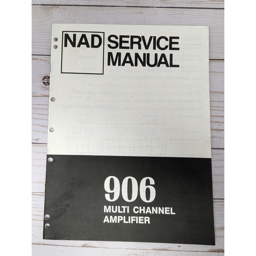 NAD 906 Multi Channel Amplifier Service‎ Manual Monitor Series *Original OEM*